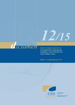 Dictamen 12/15 sobre el Anteproyecto de Ley de Transparencia, Participación Ciudadana y  Buen Gobierno en el Sector Público Vasco